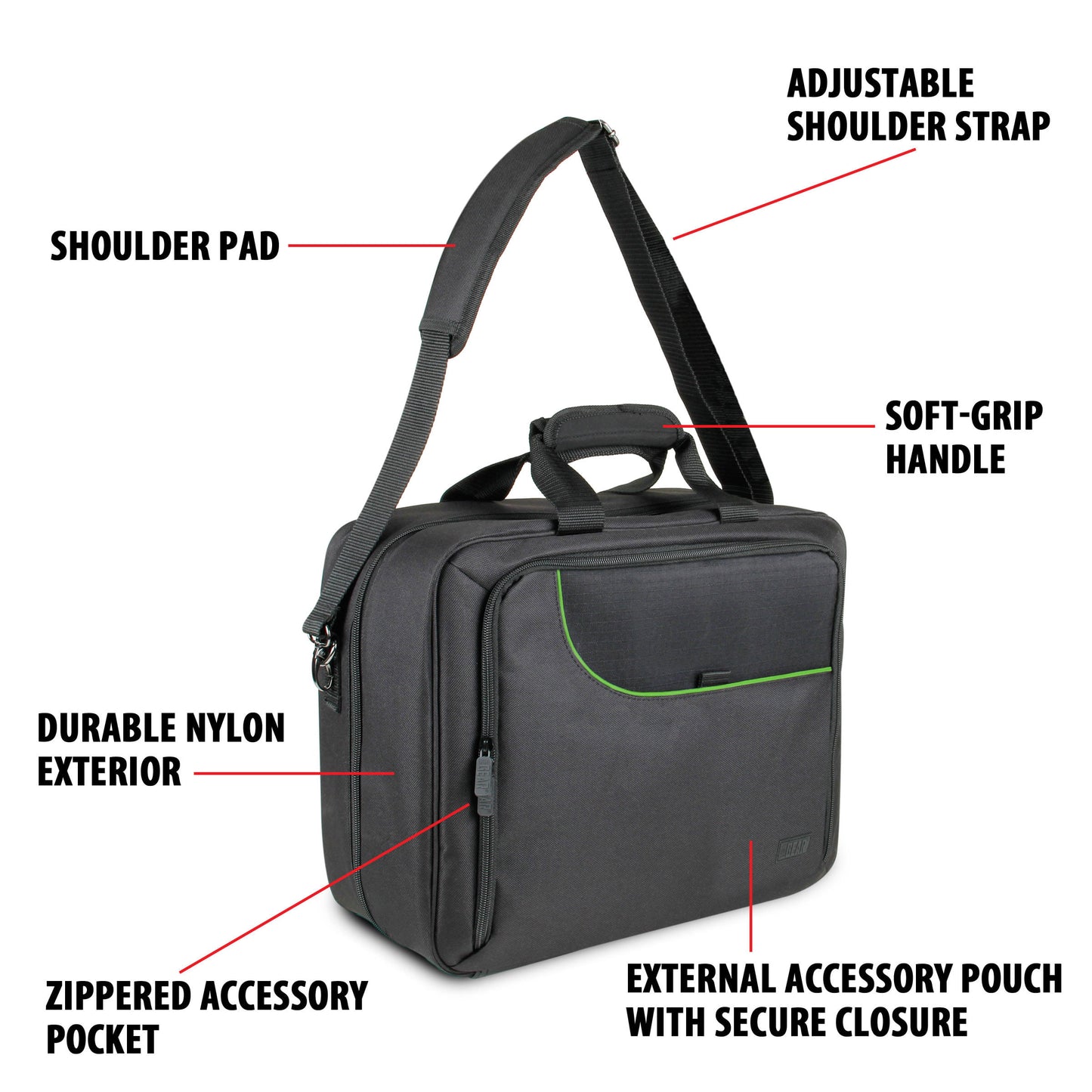 Xbox One Travel Carrying Case with Kinect Pouch , Shoulder Strap , Game Pockets & Accessory Pockets