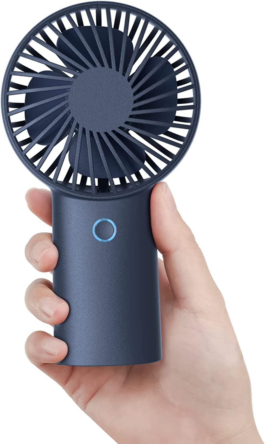 Handheld Portable [20H Max Cooling Time] Mini Hand Fan, 4000Mah USB Rechargeable Personal Fan, Battery Operated Small Fan with 3 Speeds for Travel/Commute/Makeup/Office-Blue