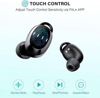 Bluetooth Wireless Earbuds -  T1XS Bluetooth 5.0 Wireless Earphones, Support + APP, Waterproof Earbuds with Microphone, In-Ear Earbuds Cordless for Iphone & Android (Black)