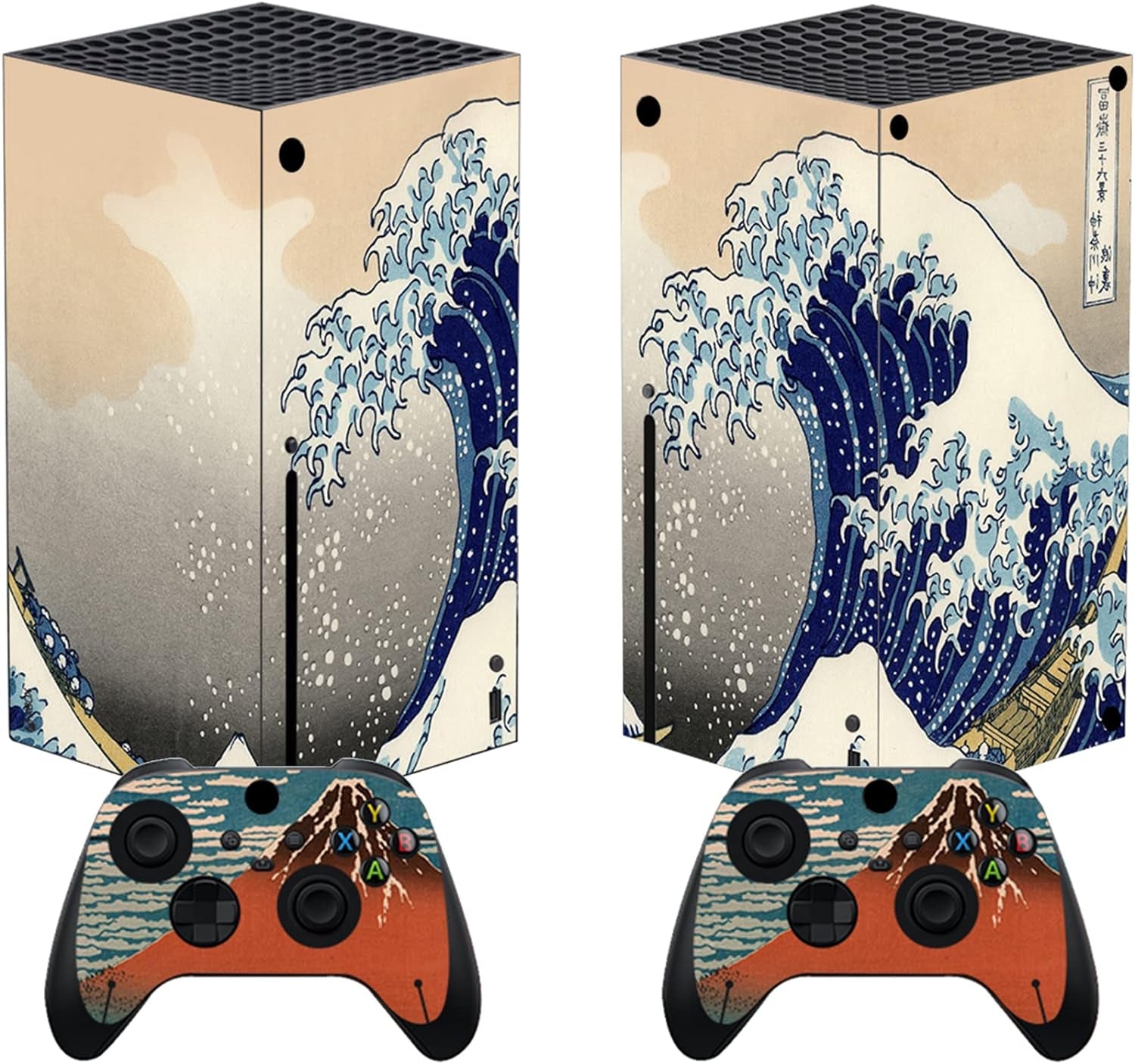 the Great Wave Custom Vinyl Skins for Xbox Core Wireless Controller, Wrap Decal Cover Stickers for Xbox Series X Console Controller