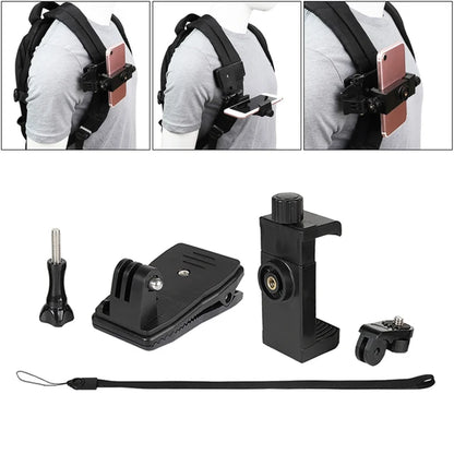 Universal Backpack Shoulder Strap Mount for Mobile Phones Max 7' for Walking