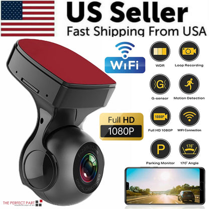 170° Wifi Dash Cam Recorder Car Camera HD 1080P Car DVR Vehicle Video G-Sensor