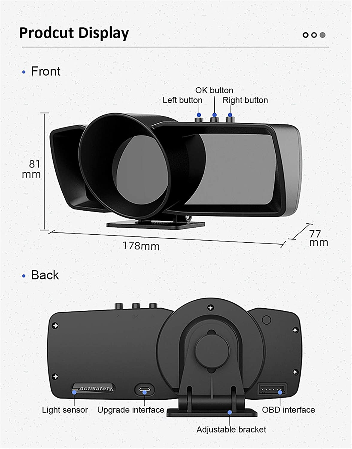 Car HUD OBD2 Head up Display Dashboard HUD Display Multi-Function Gauge with OBD2 + GPS Dual System, Dashboard Speedometer Gauge Computer Turbo Boost A600 HUD OBD2 Gauge Display for All Cars