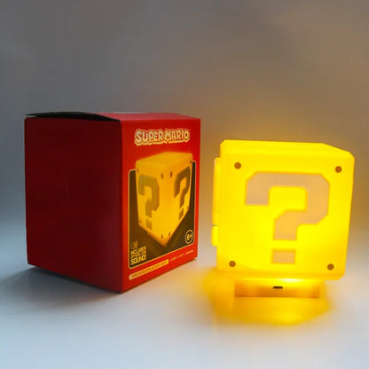 Super Mario Bros LED Question Mark Bricknight Light Figure Star Lamp Statue USB Charging Table Lamp Game Toy Kids Christmas Gift