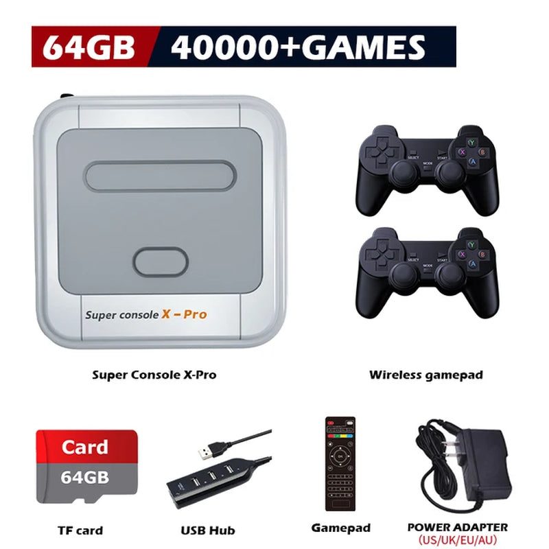 Super Console X Pro Retro Video Game Consoles with 60000 Classic Game for Dc/Naomi/Mame/ TV Box Wifi 4K HD Portable Game Player