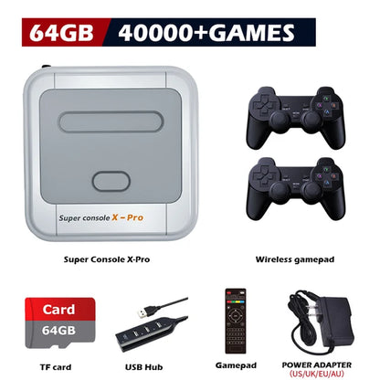 Super Console X Pro Retro Video Game Consoles with 60000 Classic Game for Dc/Naomi/Mame/ TV Box Wifi 4K HD Portable Game Player