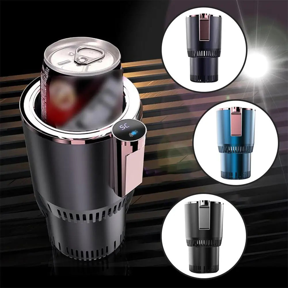 Smart Car 2-In-1 Hot and Cold Cup Drinks Holder Home Fast Mug Touch Refrigeration Screen Cooling/Heating Beverage Mini 24V C9A9