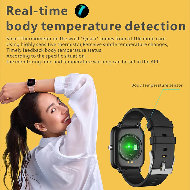 2023 New Smart Watch Men Blood Oxygen Monitoring Sports Fitness Watch Man Woman Body Temperature Monitor Smart Watch for Xiaomi