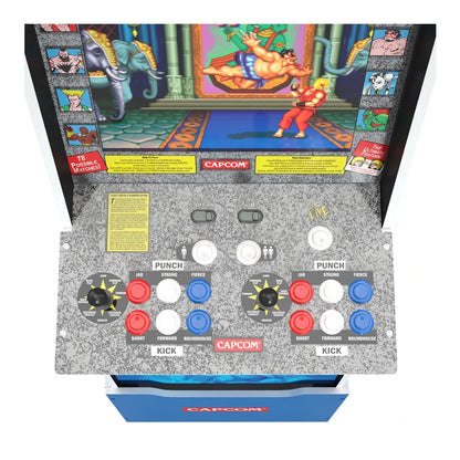 Street Fighter II Big Blue Arcade Machine with Riser and Stool Bundle