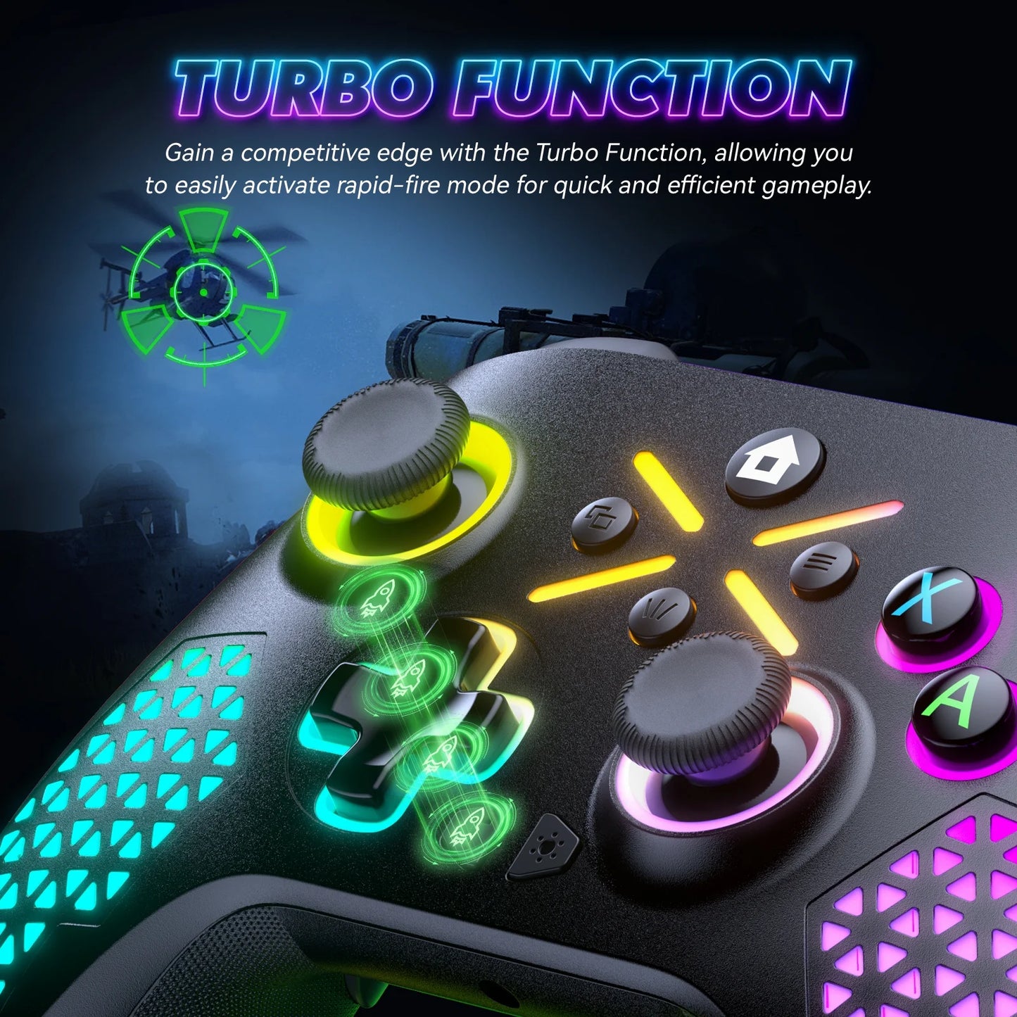 Wireless Xbox Controller for Xbox One, with RGB LED Support Button Mapping and Turbo Function Compatible with Xbox One, Xboxone X/S, Xbox Series X/S ,Windows PC (Black)