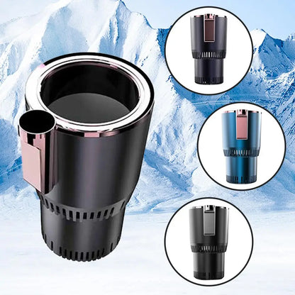 Smart Car 2-In-1 Hot and Cold Cup Drinks Holder Home Fast Mug Touch Refrigeration Screen Cooling/Heating Beverage Mini 24V C9A9