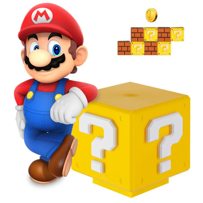 Super Mario Bros LED Question Mark Bricknight Light Figure Star Lamp Statue USB Charging Table Lamp Game Toy Kids Christmas Gift