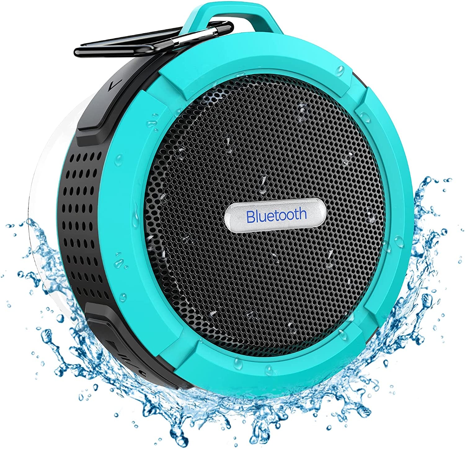 Bluetooth Speakers Waterproof, Shower Speakers Bluetooth Wireless Loud Clear Sound, Waterproof Speakers with Microphones and Suction Cup & Secure Hook for Gift, Pool, Beach, Boat, Party (Blue)