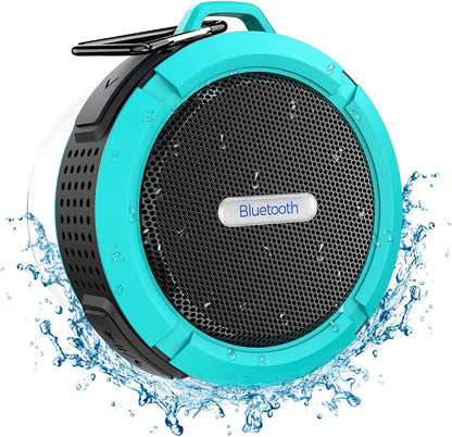 Bluetooth Speakers Waterproof, Shower Speakers Bluetooth Wireless Loud Clear Sound, Waterproof Speakers with Microphones and Suction Cup & Secure Hook for Gift, Pool, Beach, Boat, Party (Blue)