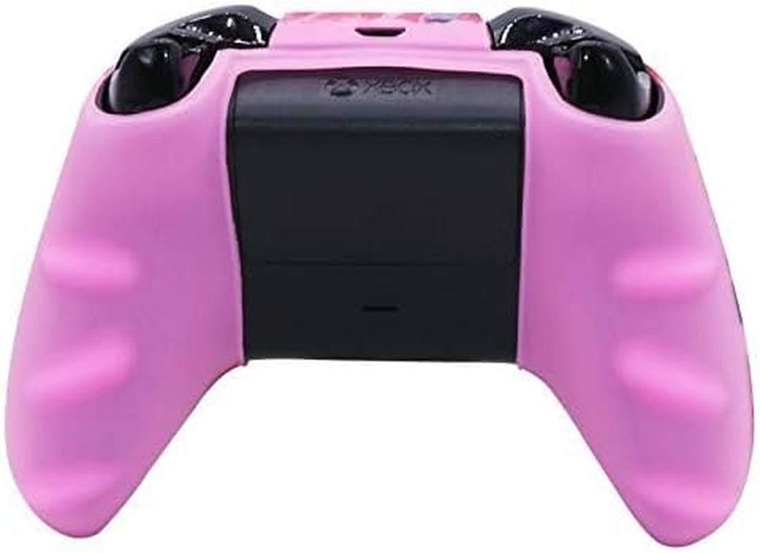 Pink Controller Skins ,Silicone Controller Cover Skin Protector Compatible for Xbox Ones Controller (Pink Pro Thumb Grip X 2,Cat + Skull Cap &Cover Grip X 2)(Cat Pink