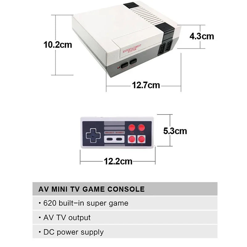 Mini TV Handheld Family Recreation Video Game Console AV Output Retro Built-In 620 Classic Games Dual Gamepad Gaming Player