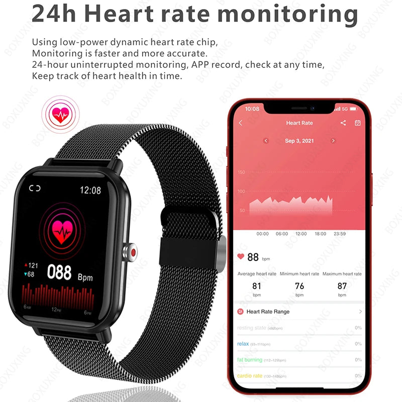 2023 New Smart Watch Men Blood Oxygen Monitoring Sports Fitness Watch Man Woman Body Temperature Monitor Smart Watch for Xiaomi