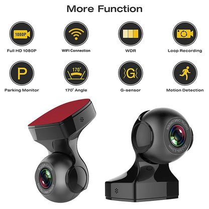 170° Wifi Dash Cam Recorder Car Camera HD 1080P Car DVR Vehicle Video G-Sensor