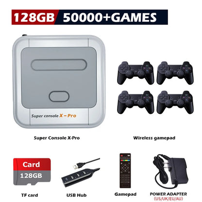 Super Console X Pro Retro Video Game Consoles with 60000 Classic Game for Dc/Naomi/Mame/ TV Box Wifi 4K HD Portable Game Player