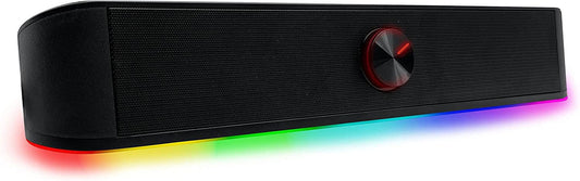 Gaming Soundbar - Computer Speakers for PC with RGB LED - Computer Sound Bar Hifi Stereo Bluetooth & 3.5Mm Aux, USB Powered Computer Speakers for Desktop, Monitor Speakers for Laptop