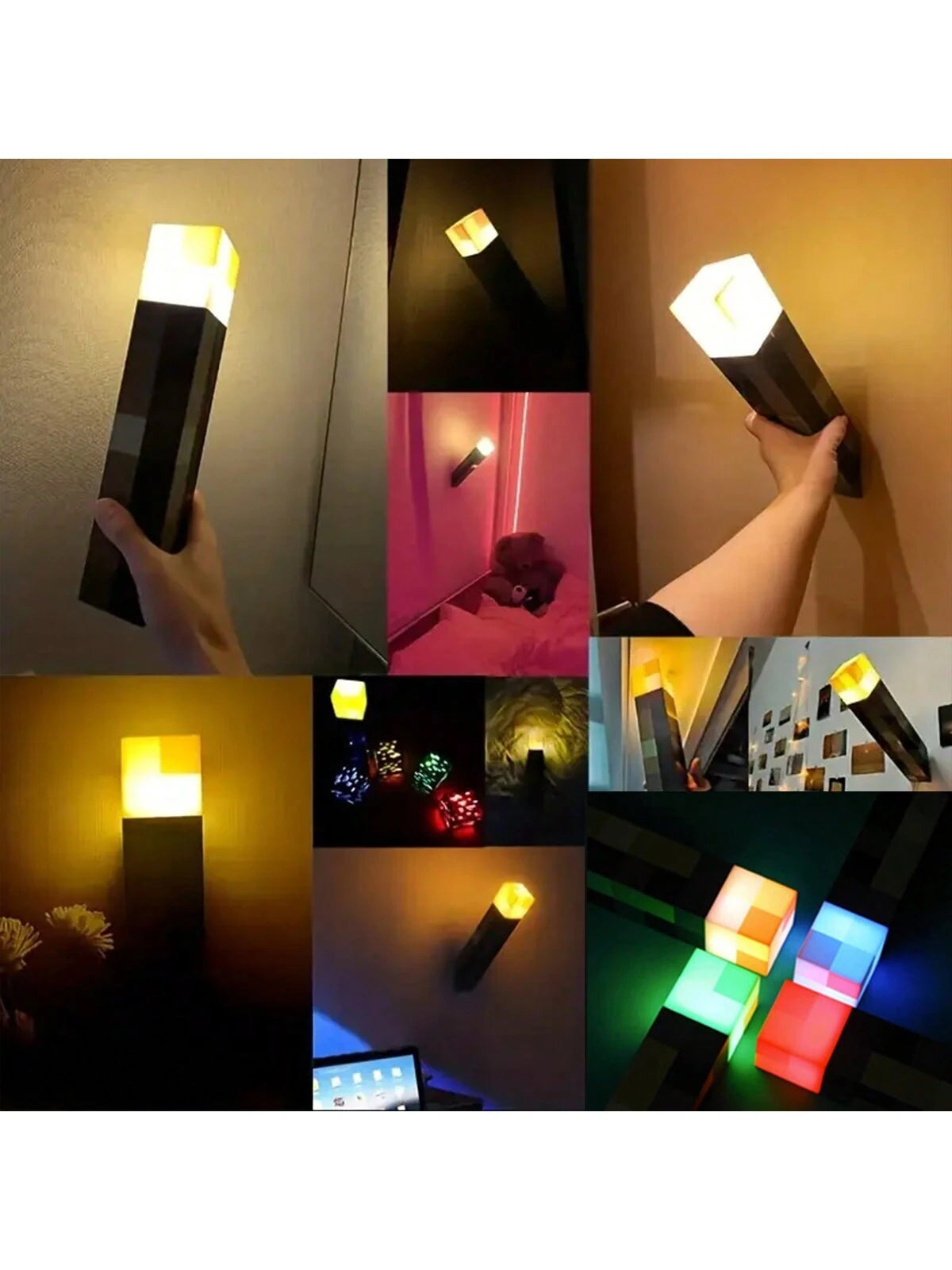 Bedroom Game Block Lamp, Torch Lamp Stacked in Multiple Colors with Cartoon Novelty Led Table Lamp, Sleep Companion Night Light, Student Eye Protection Reading Lamp, Usb Rechargeable Small Night Light, Random Pattern