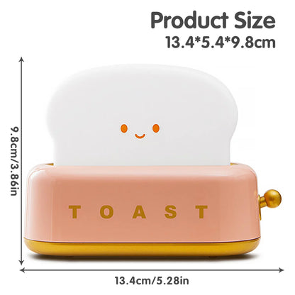 Cute Bread Night Light Usb Rechargable Desk Lamp Bedroom Bedside Sleep Light Reading Light for Office Bedroom Living Room