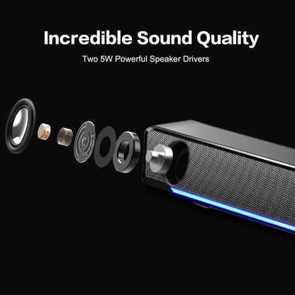 Computer Speakers 3.5Mm USB Powered Soundbar