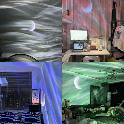 Led Aurora Borealis Moon Galaxy Night Lights Bluetooth Music Laser Star Nebula Projection Bedroom Decoration Atmospher Projector