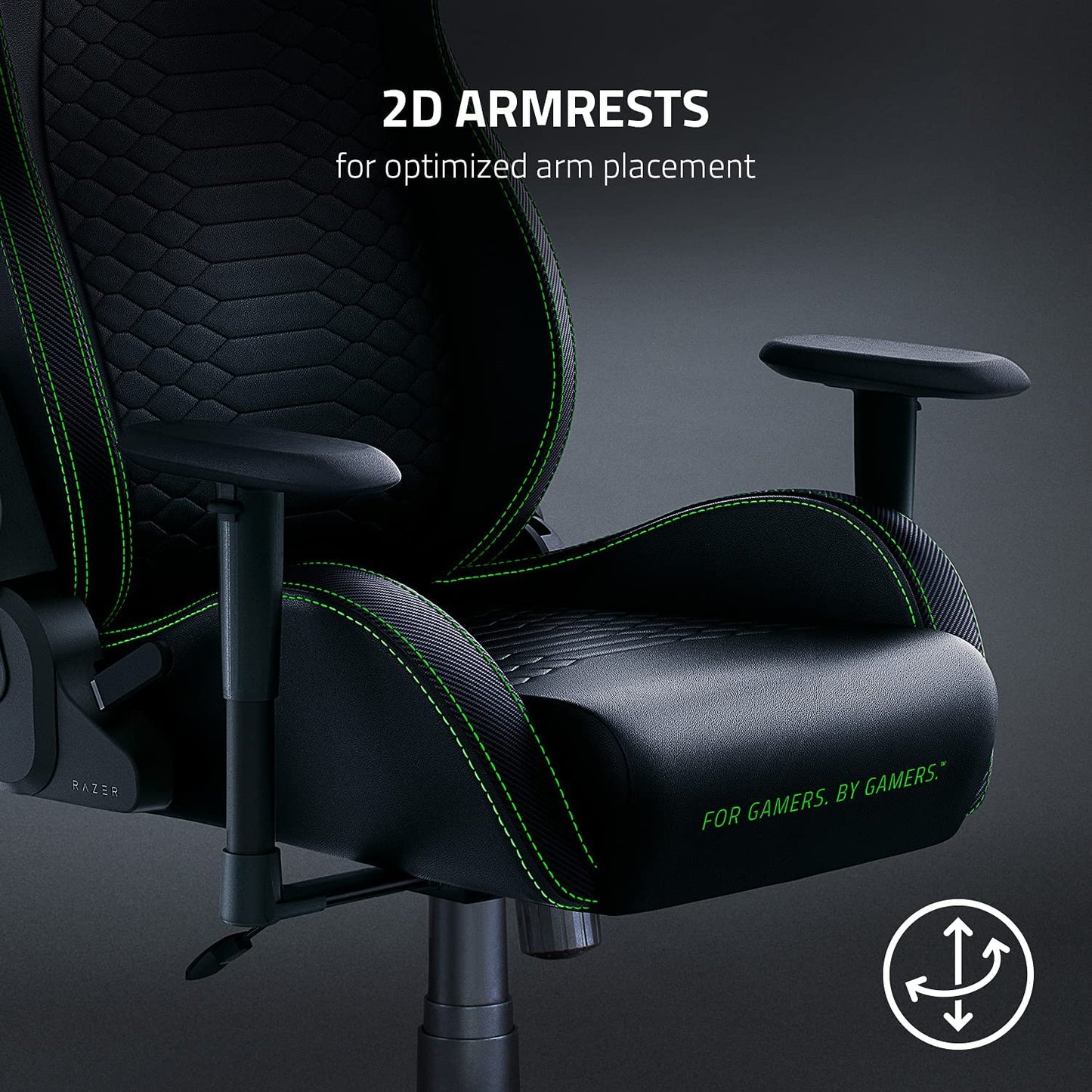 Iskur X Ergonomic Gaming Chair Black/Green - Leather Upholstered Adjustable Armrests High-Density Foam Cushions