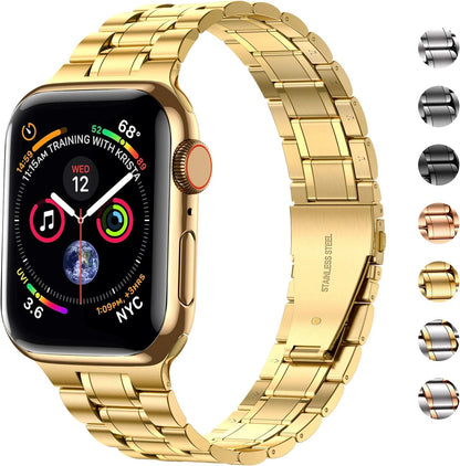 Solid Stainless Steel Band Compatible with Apple Watch 49Mm 45Mm 44Mm 42Mm 41Mm 40Mm 38Mm, Metal Strap for Iwatch Series Ultra/Ultra2/9/8/7/6/5/4/3/2/1 SE Women and Men