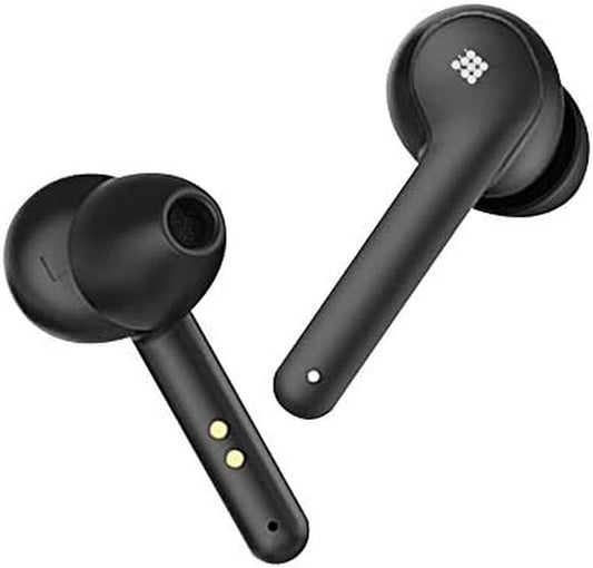 True Wireless Earbuds, 5.0 Bluetooth, IPX5 Water Reistance, Noise Canceling, Touch Control (Black)