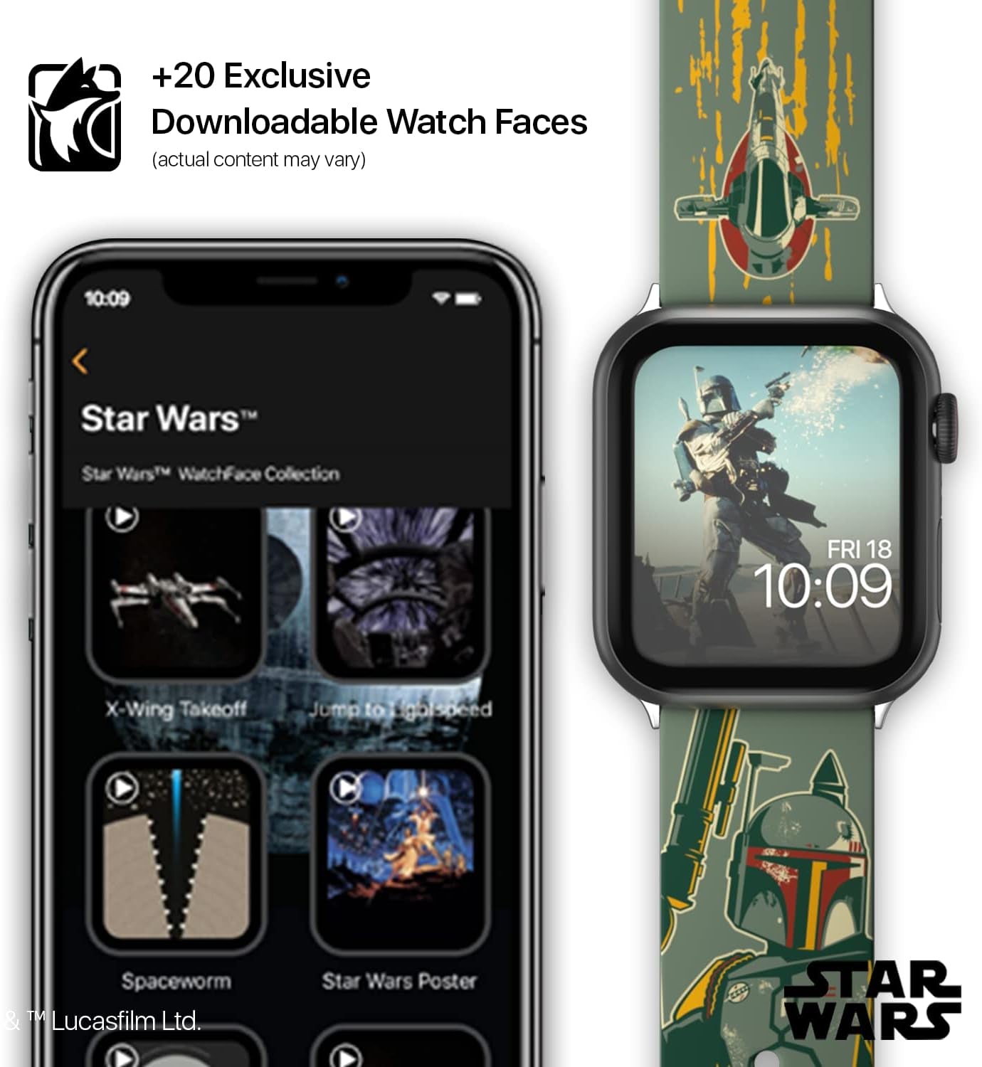 Star Wars: the Mandalorian Officially Licensed Smartwatch Band (Watch Not Included)