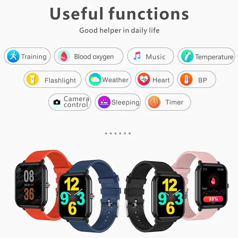 2023 New Smart Watch Men Blood Oxygen Monitoring Sports Fitness Watch Man Woman Body Temperature Monitor Smart Watch for Xiaomi