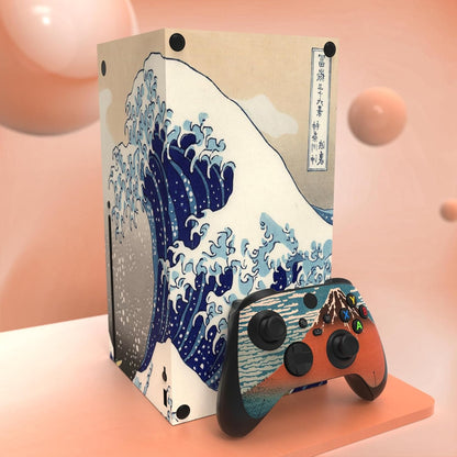 the Great Wave Custom Vinyl Skins for Xbox Core Wireless Controller, Wrap Decal Cover Stickers for Xbox Series X Console Controller