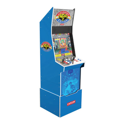 Street Fighter II Big Blue Arcade Machine with Riser and Stool Bundle