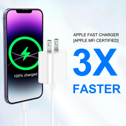 Iphone Charger Fast Charging, Apple Charger for Iphone, 2 Pack 20W PD Fast Charger&6Ft USB C to Lightning Cable Compatible with Iphone, Ipad, Ipod