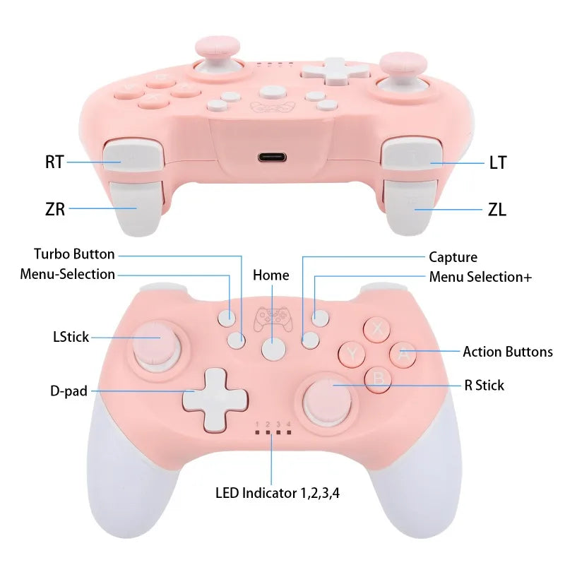 Wireless Game Controller for Switch Pro Lite Oled Console Gamepad Joystick for PC Game Controller with Programming Vibration