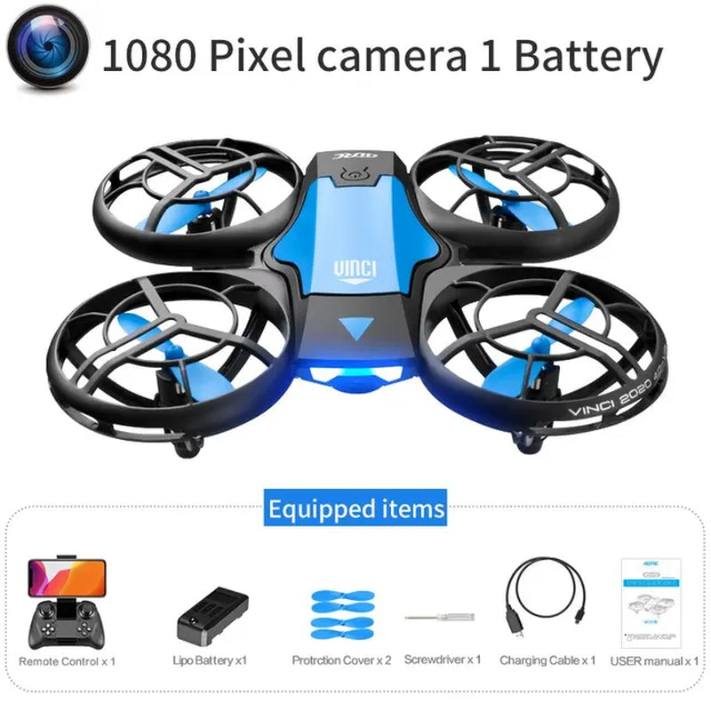 V8 New Mini Drone 4K 1080P HD Camera Drones Wifi Fpv Air Pressure Height Maintain Foldable Quadcopter RC Dron Toy Gift