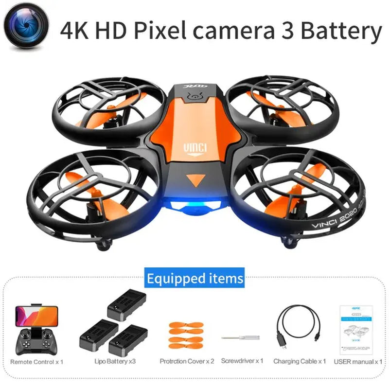 V8 New Mini Drone 4K 1080P HD Camera Drones Wifi Fpv Air Pressure Height Maintain Foldable Quadcopter RC Dron Toy Gift