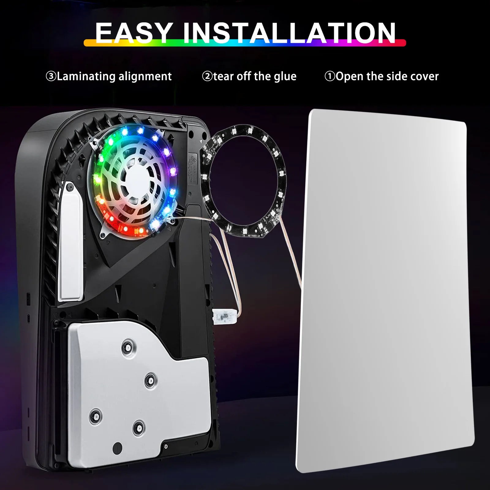 RGB Marquee Pickup Function Lamp for PS5 Console Symfony Multiple Effects with LED Lighting for PS5 Slim Disc Digital Edition