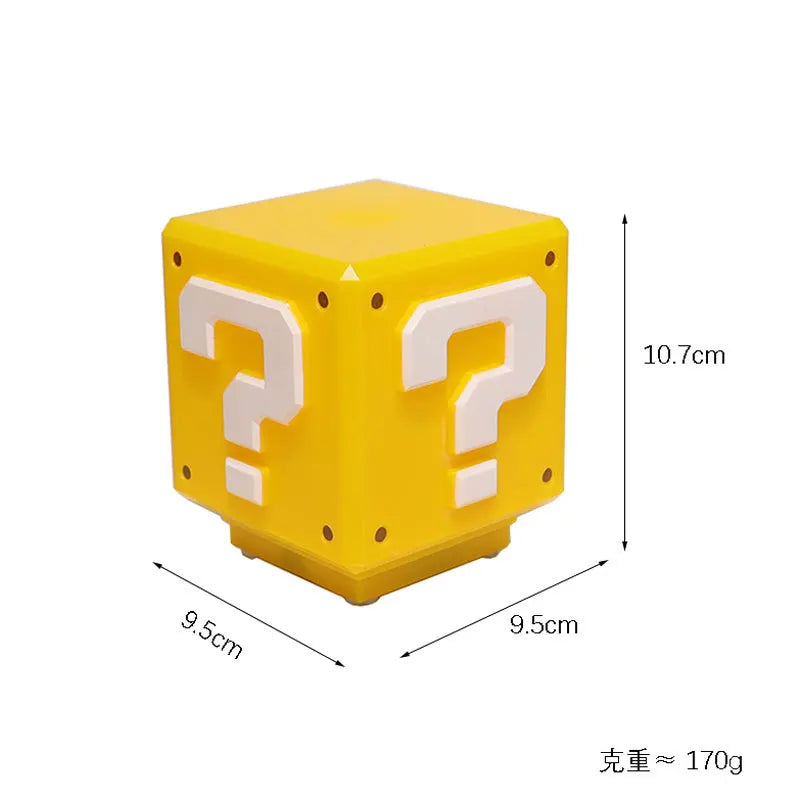 Super Mario Bros LED Question Mark Bricknight Light Figure Star Lamp Statue USB Charging Table Lamp Game Toy Kids Christmas Gift