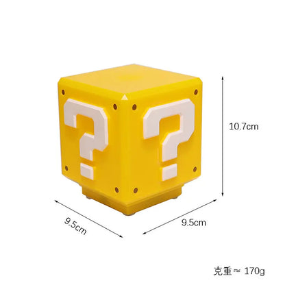 Super Mario Bros LED Question Mark Bricknight Light Figure Star Lamp Statue USB Charging Table Lamp Game Toy Kids Christmas Gift