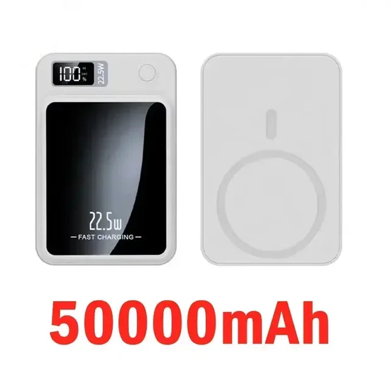 50000Mah Portable Macsafe Magnetic Power Bank Fast Wireless Charger for Iphone 12 13 14 Pro Max External Auxiliary Battery Pack